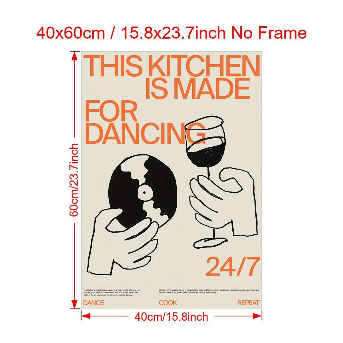Canvas Poster This Kitchen for Dancing Wall Art Wall Painting Bedroom Office Living Room Cafe Bar Wall Home and Dorm Decoration