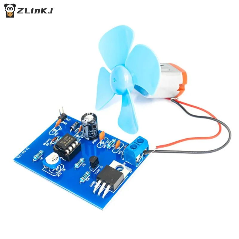 ▶NE555 DIY Electric Fan Kit DC 4.5V Motor Pulse Width Speed Controller DIY Electronic Soldering Practice Electronics Training