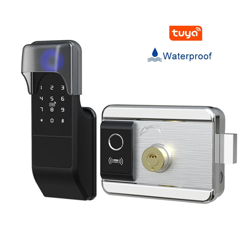 Wifi Eletronic Lock for Tuya Smart Door Lock for Security Door with Fingerprint/Password/IC card/Key/App Keyless entry