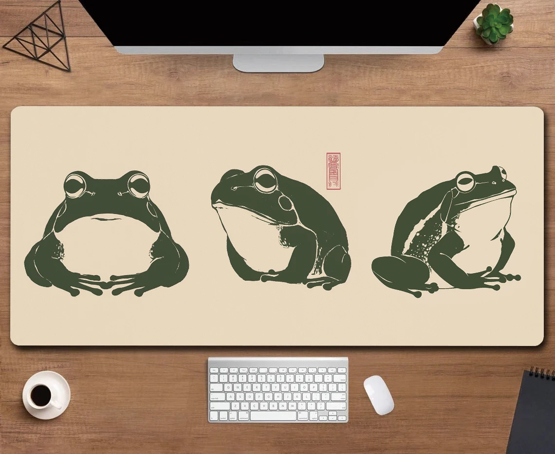 Japan Green Frogs Large Size Non-slip Rubber Mouse pad XXL Computer Gaming accessories Keyboard Desktop Decorate Mat for Offices