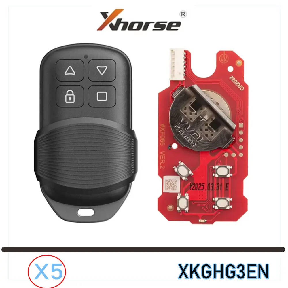 

5PCS Xhorse XKGHG3EN Garage Remote Control for Masker Style 4 Buttons Universal 2Nd Generation Key for VVDI Key Tool