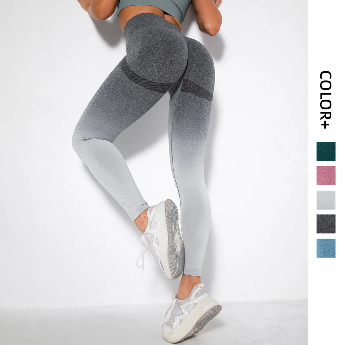 

Women Sport Seamless Leggings Fitness Running Yoga Pants Gradient High Waist Push Up Leggings Gym Athletic Cycling Leggings 2024