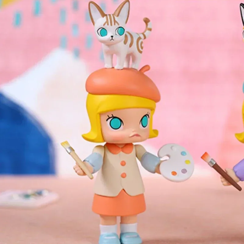 البوب مارت مولي مزاد سلسلة صندوق أعمى صندوق الغموض Kawaii الحلي التماثيل ديكور المنزل نموذج لسطح المكتب دمى الفتيات هدية نموذج