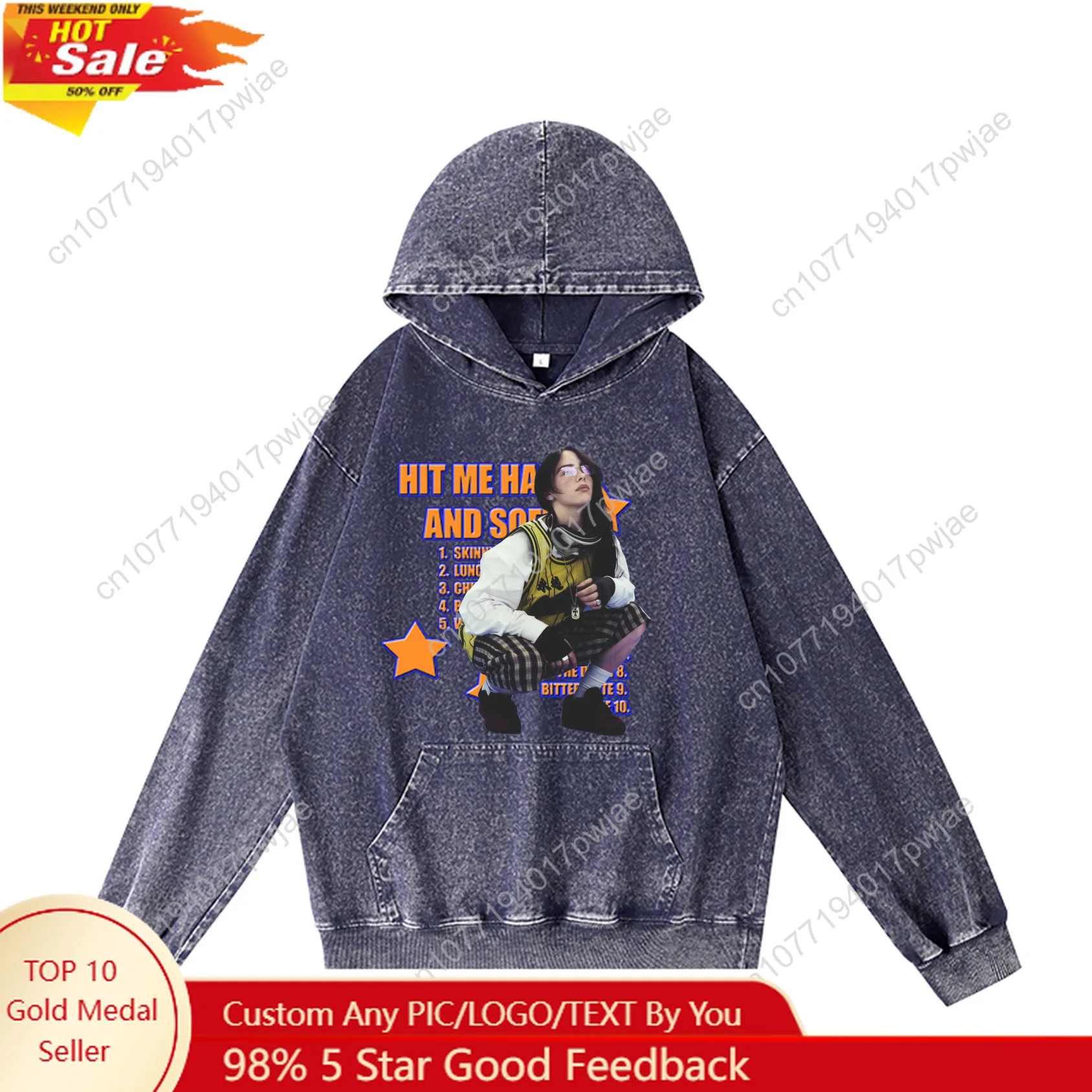 

Singer "Hit Me Hard and Soft" Tour Hoodie Hooded Sweatshirt Men Woman Vintage Pullover Sweatshirt With Oversized Customized Top