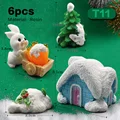6 piezas de conejos navideños-T11