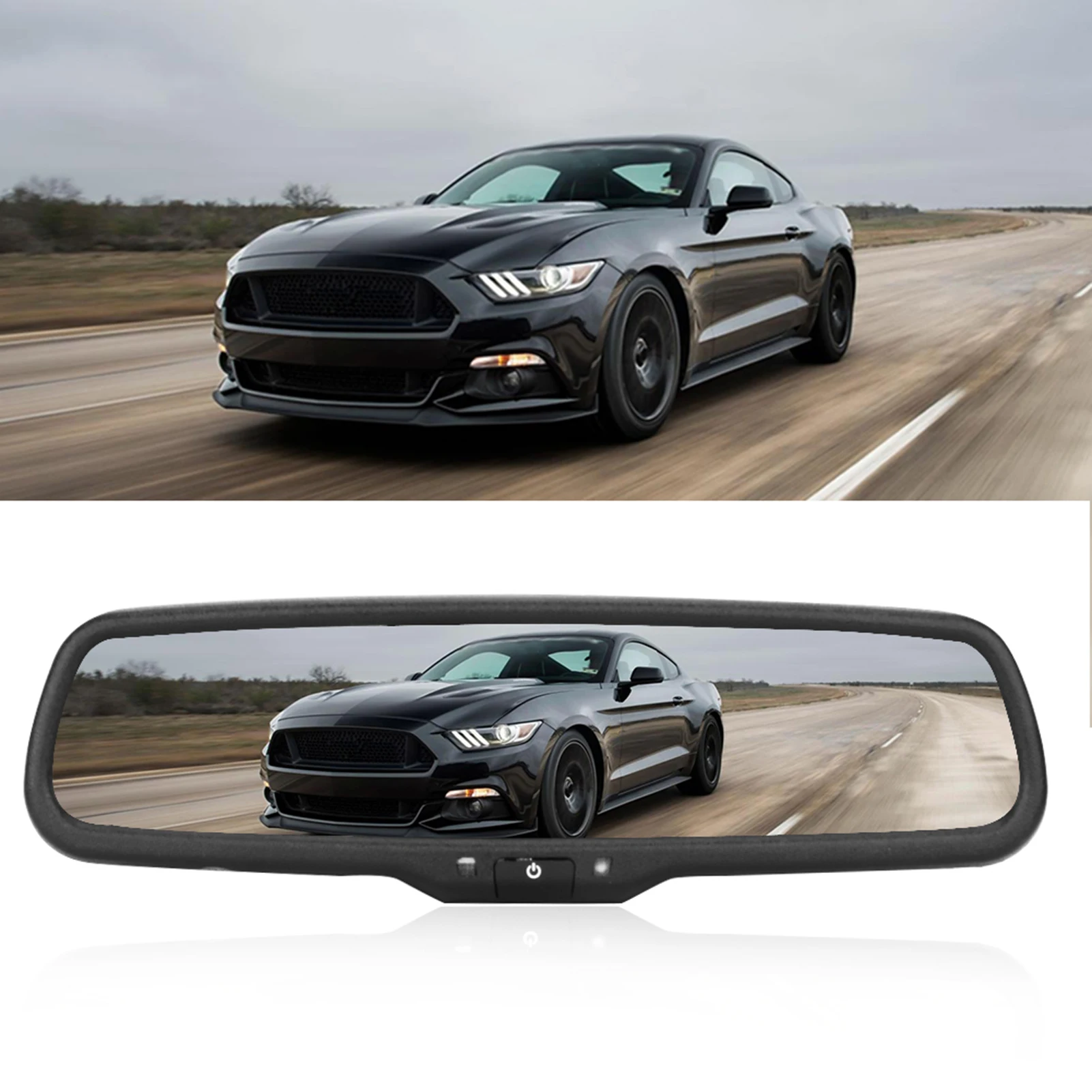 Rear View Monitor 4.3inch Car Rearview Mirror Auto Dimming Monitor With Bracket Black Rearview Monitor Rearview Mirror Monitor