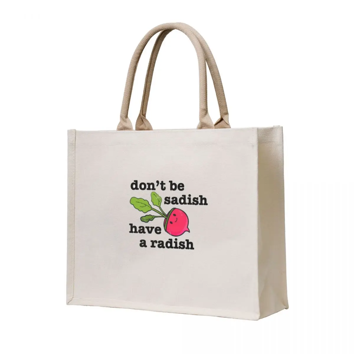 

Don't Be Sadish, Have A Radish Sticker Tote Bag reusable grocery bags hand bags canvas tote bags