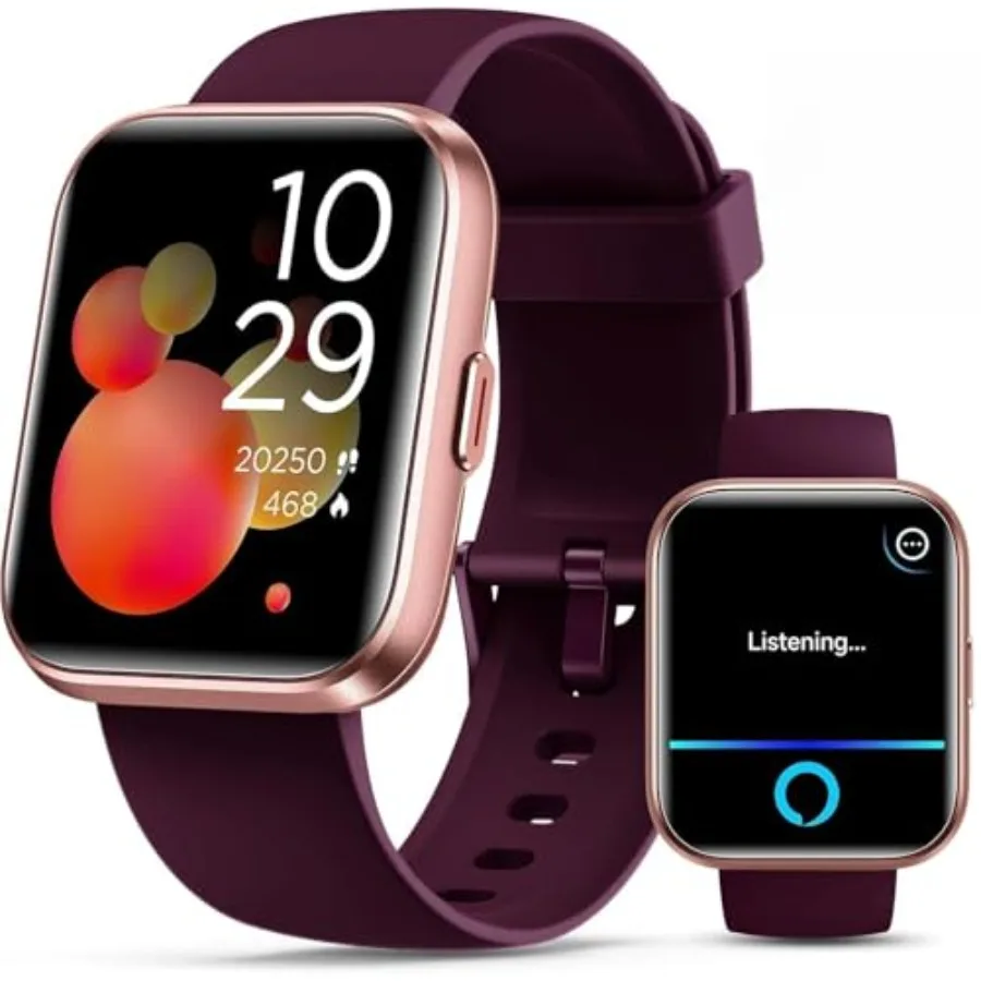 

Smartwatch for Women, Compatible with Android and iPhone, 1.8'' Fitness Tracker Watch with Alexa, Call and Notification Alerts,