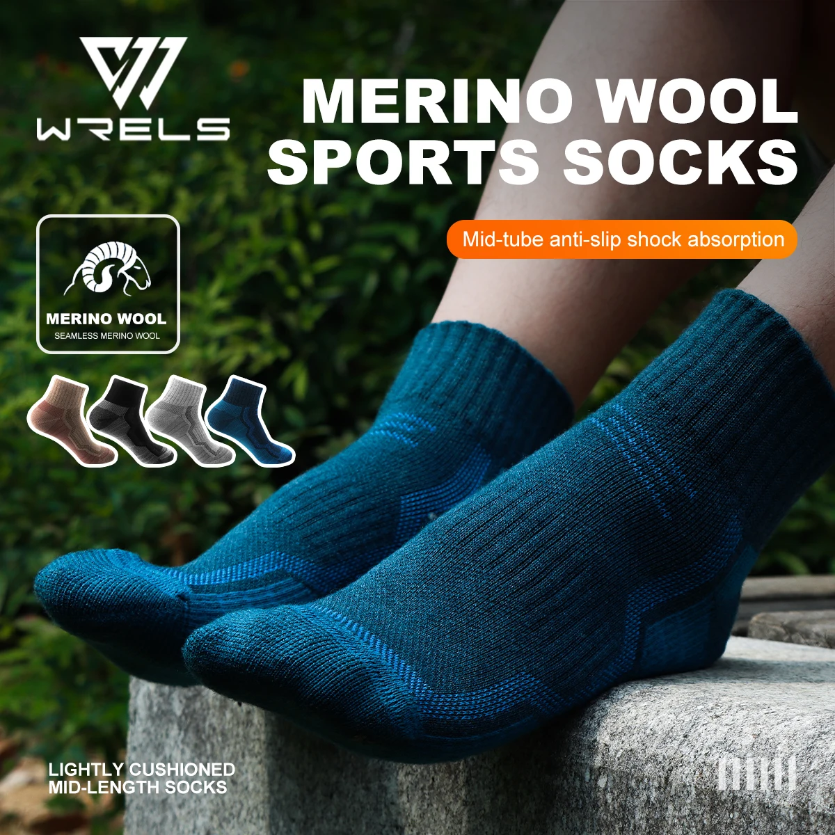 

WRELS Merino Wool Socks For Men, Super Thick Hiking Socks Thermal Socks For Cold Weather Compression Running Sock for Man Women