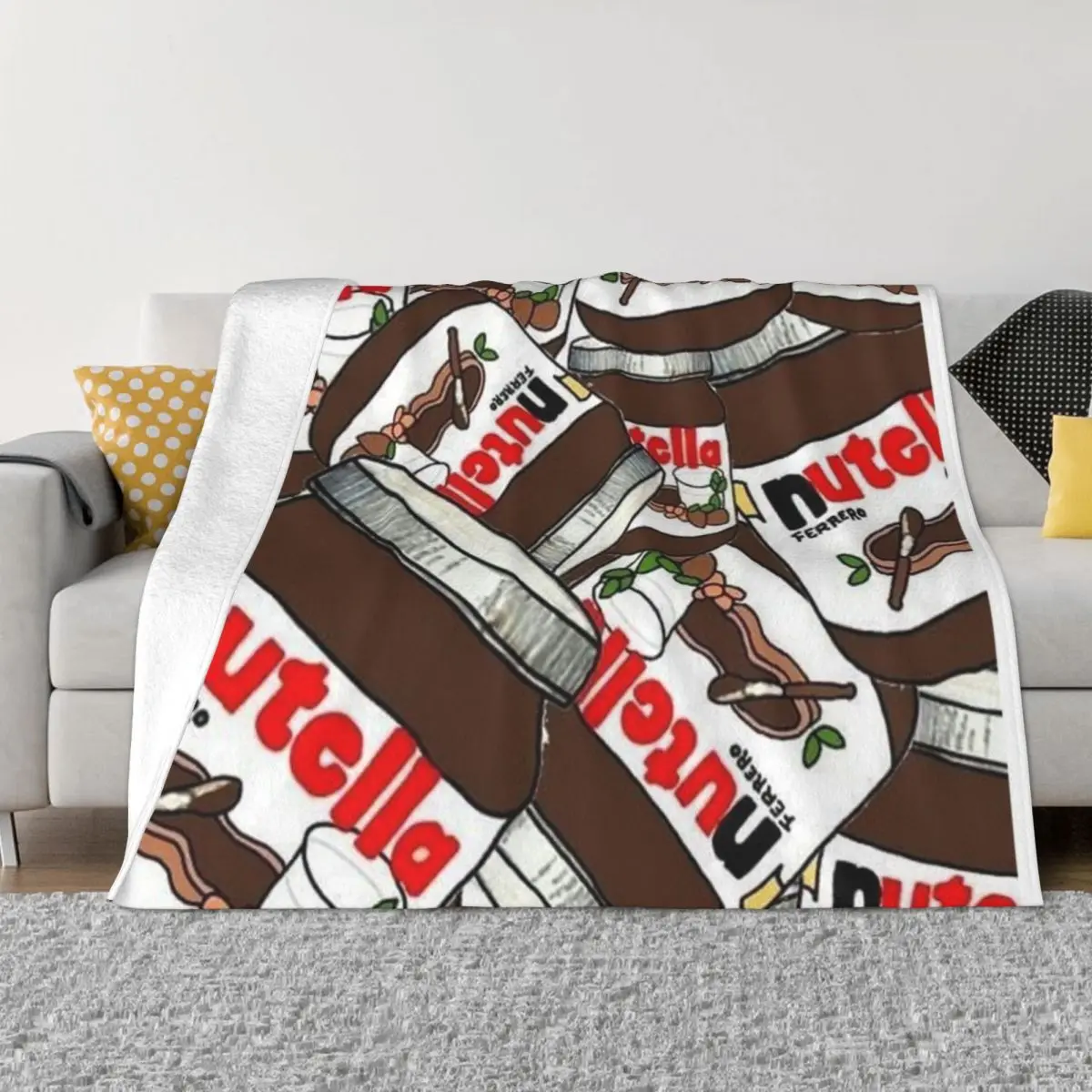 Nutella Throw Blanket For Decorative Sofa Polar Sleeping Bag valentine gift ideas Blankets