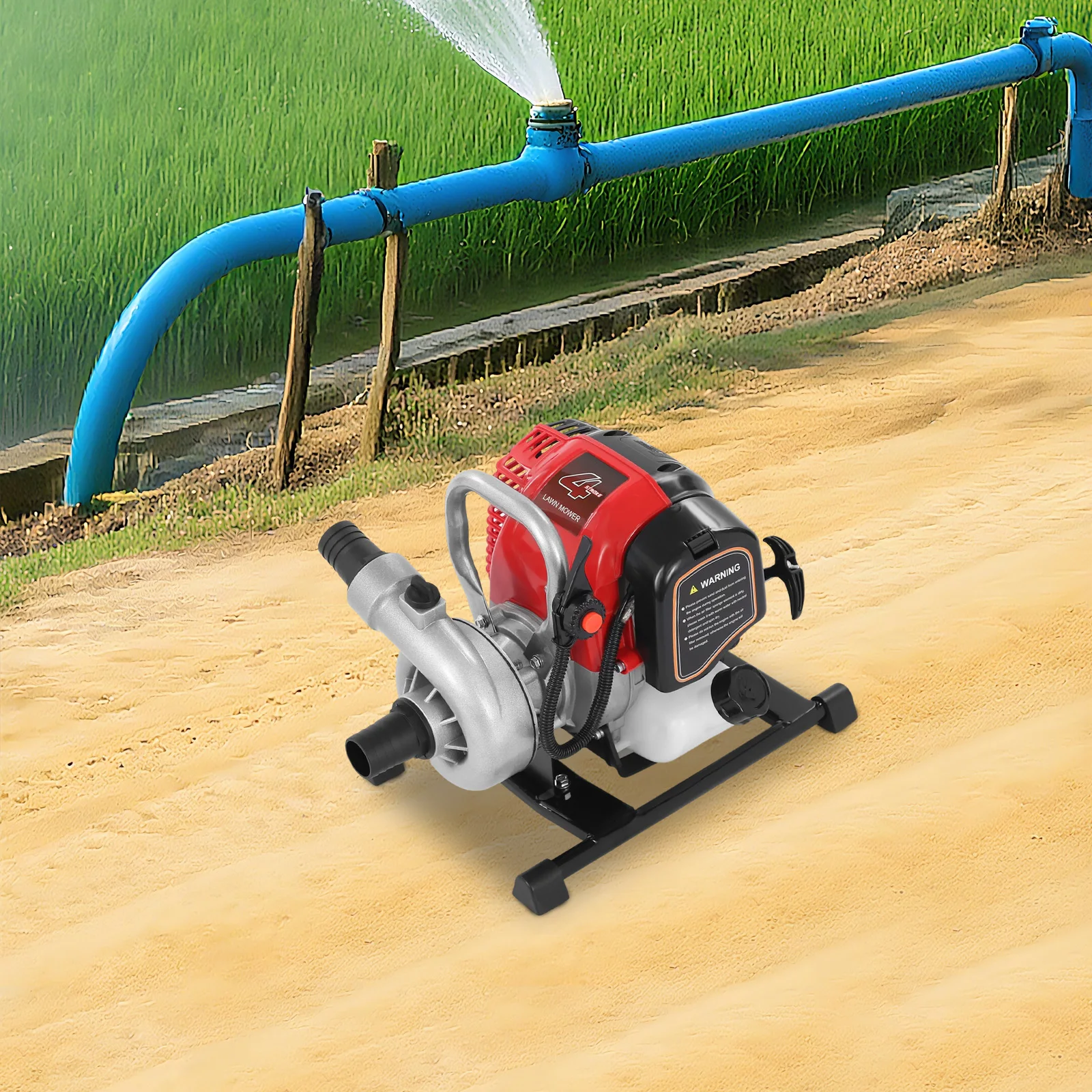

1.5in 4-Stroke 36.5CC 1.6 HP Water Pump Gasoline Water Pump Water Transfer Pump 530ft³/H for Farmland Garden