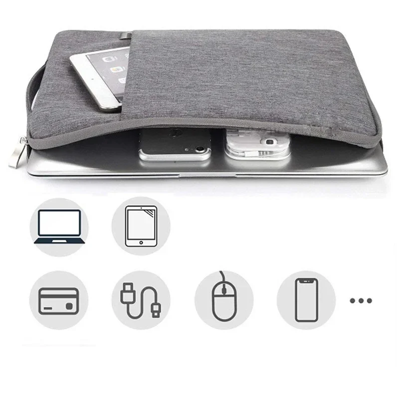 حقائب كمبيوتر محمول مقاومة للماء ومضادة للصدمات حقيبة يد لماك بوك برو اير 13 14 11 15 16 iPad12.9 لينوفو ASUS HP سامسونج حقيبة الكمبيوتر المحمول