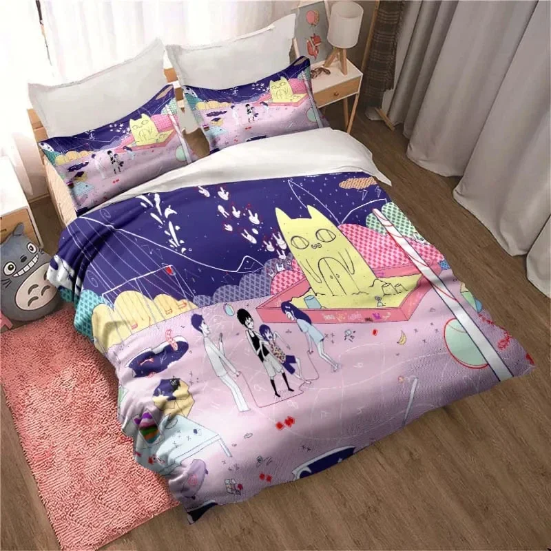 Fashion 3D Printed Anime Omori  Bedding Set All Seasons 2/3 Piece Double Duvet Cover Set Twin King Size Bedclothes Home Textile