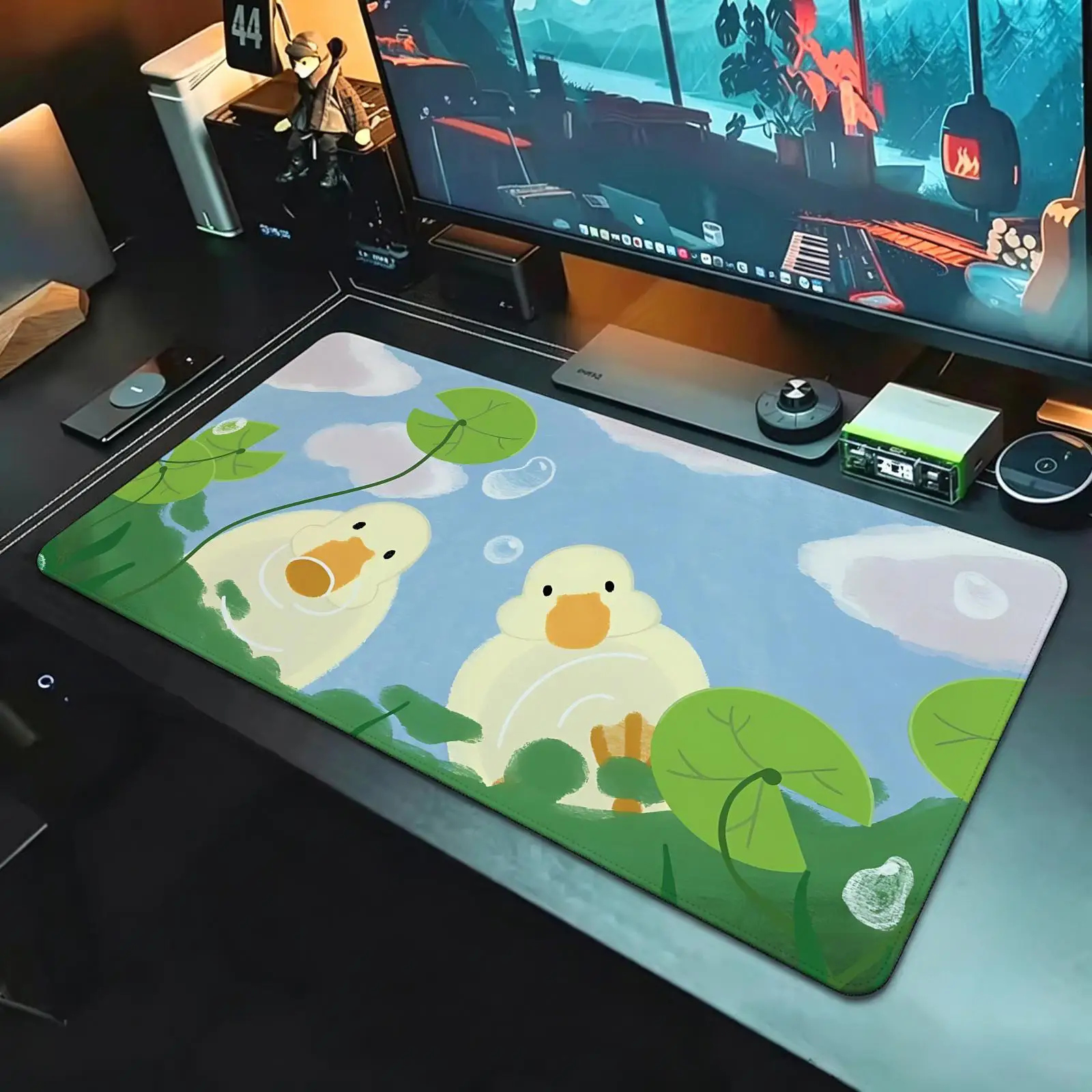 Mouse Pad XXL Anime Gaming Mouse Pad,Stitched Wear‑Resistant Edge,Smooth Non‑Slip Mat for Desktop & Laptop Games Cute Duck