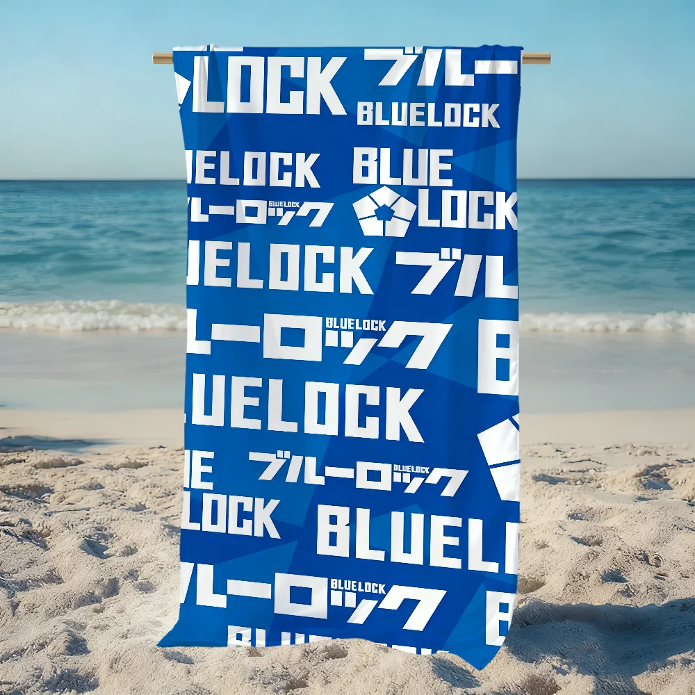 B-Blue Anime Cute L-Lock Towel Beach Quick Dry Soft Pool Towels Gift for Travel Gym Shower Camping sports