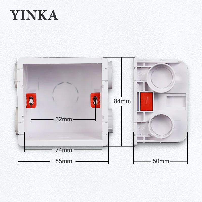 YINKA Tp86 Switch Mounting Box Cassette Flame Retardant Plastic PVC Junction Back Box Universal White Assemblable Waterproof Box