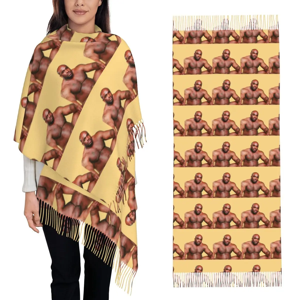 Barry Wood Meme Christmas Scarf Tassel Scarves for Women Soft Warm Shawls and Wraps Large Fall Winter Shawl Wrap