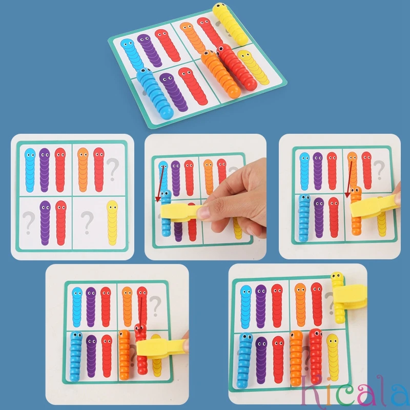 Wooden Educational Toy Color Sorting & Insect Catching Game For Ages 3-6 Enhances Color Recognition & Fine Motor Skills