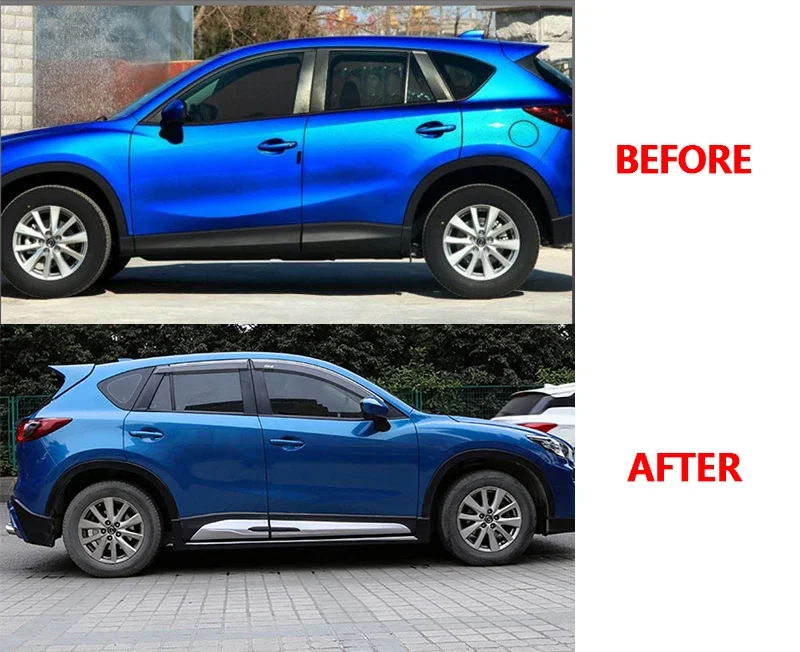 CAR SIDE STEPS For Mazda CX-5 CX5 2013 2014 2015 2016 accessories 4pcs/set ABS Plastic Side Molding Cover Trim Door Body Kits