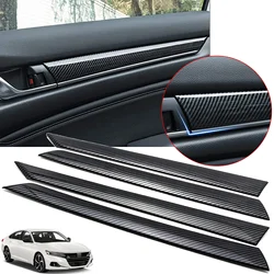 4pcs Carbon Fiber Style Interior Door Panel Armrest Stripes Cover Protector Molding Trims For Honda Accord 2018 2019 2020 2021