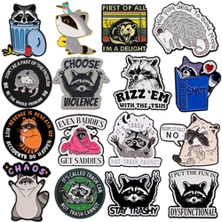 Cute Raccoon Enamel Pin Cartoon Opossum Badges on Backpack Brooches For Women Lapel Pin Animal Jewelry Cosplay Accessories Gifts