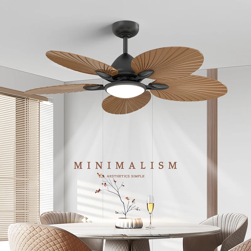Chinese Dining Room Electric Fan Chandelier, French Medieval Living Room Fan Lamp,Southeast Asian Retro Fan, Bedroom Ceiling