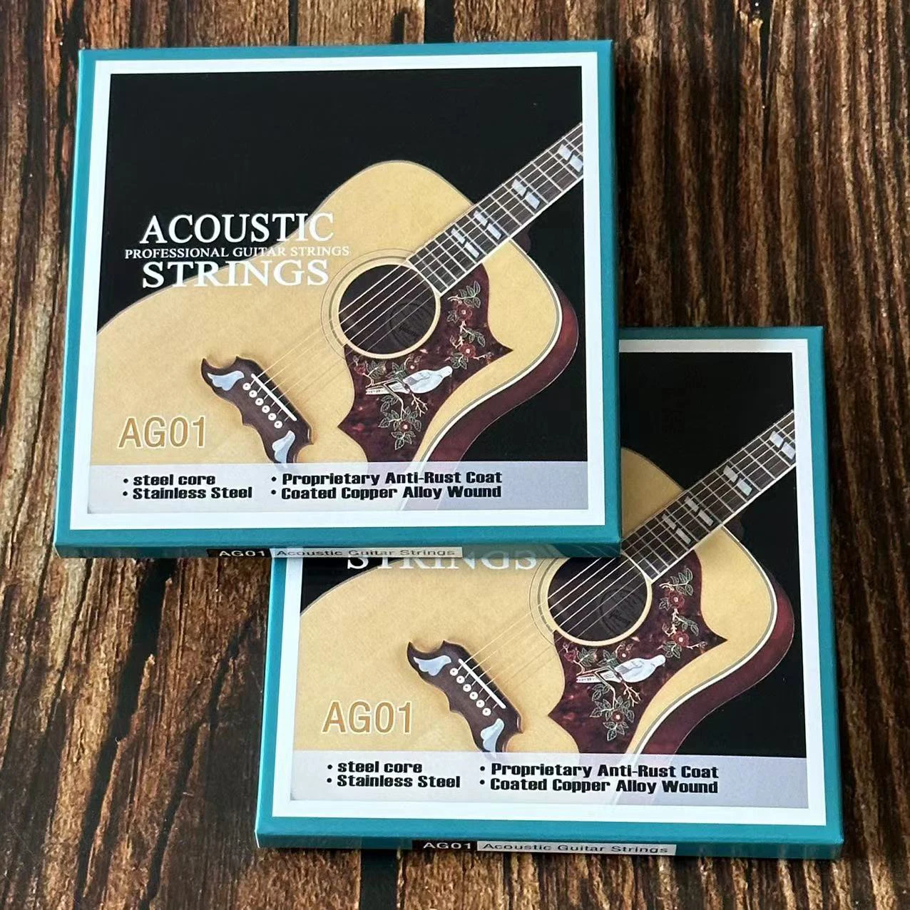 Acoustic Guitar Strings - Stainless Steel,Coated Copper Alloy Wound, Quality Steel Core for Folk Guitar Parts 010-047(Light)