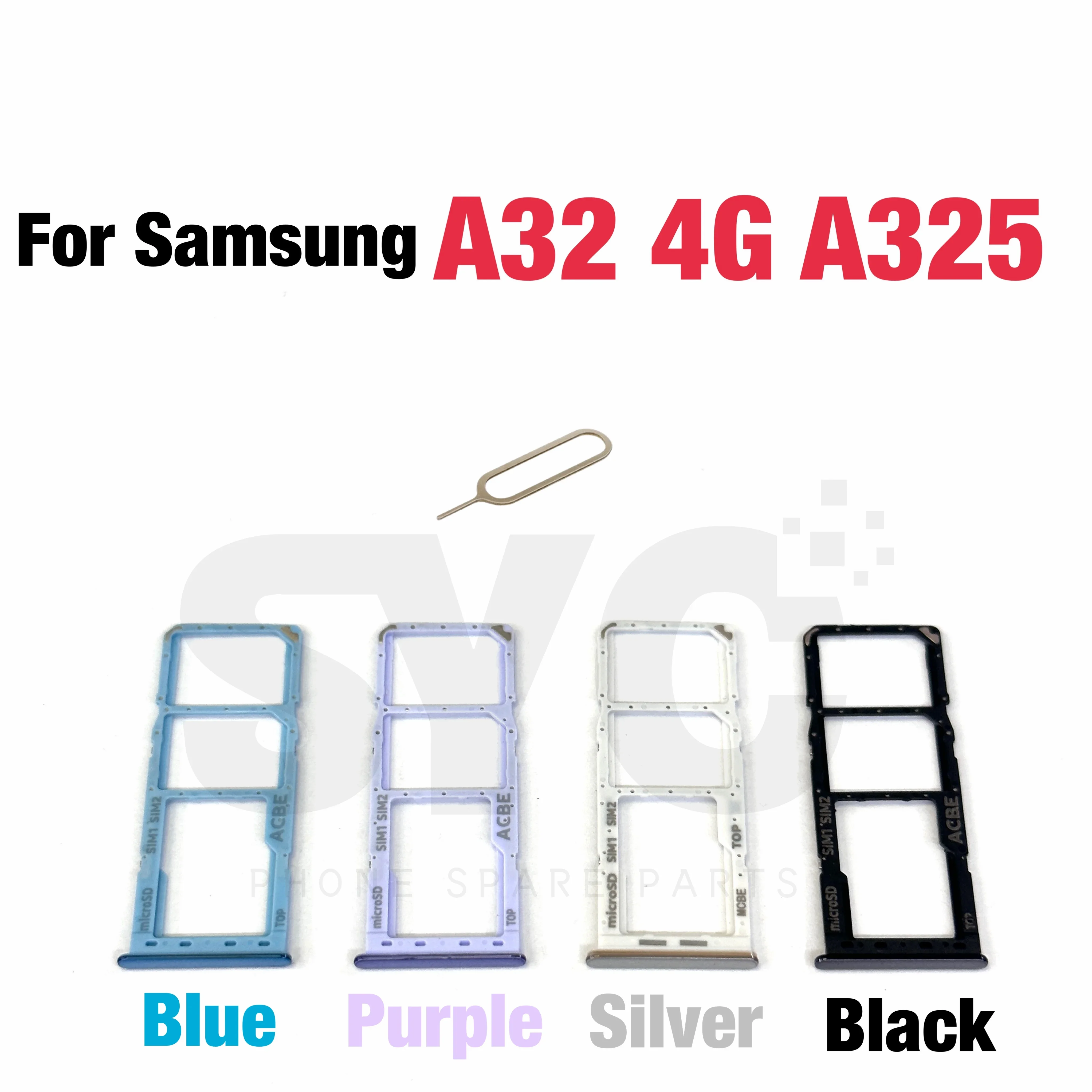 Phone Sim SD Card Tray For Samsung Galaxy A32 4G A325 New SIM Adapter Chip Holder Slot Drawer Parts + Tool