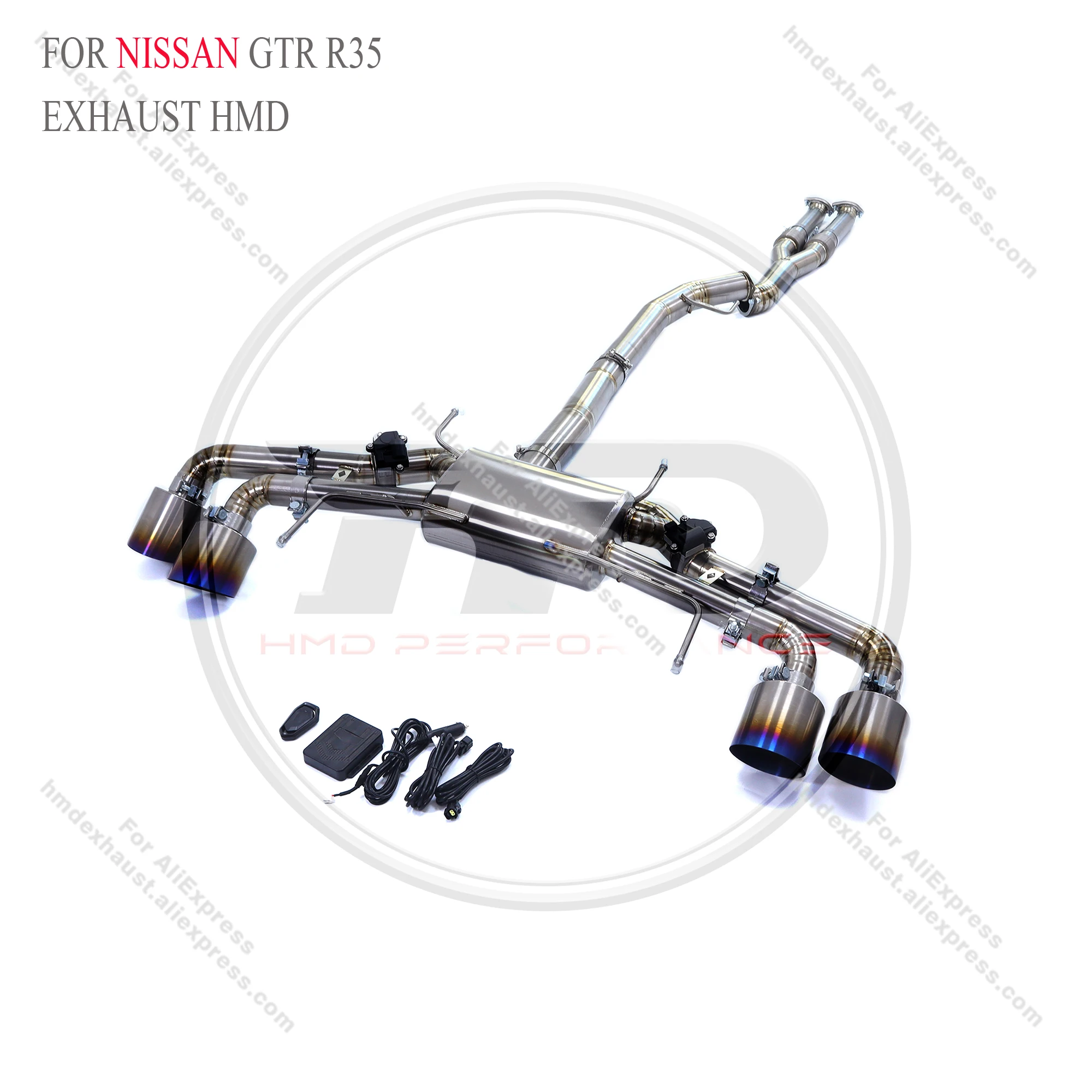 Full Titanium Catback Exhaust for Nissan GT-R R35 | Valved HMD System | Extreme Weight Reduction & OEM+ Sound | Performance Cert