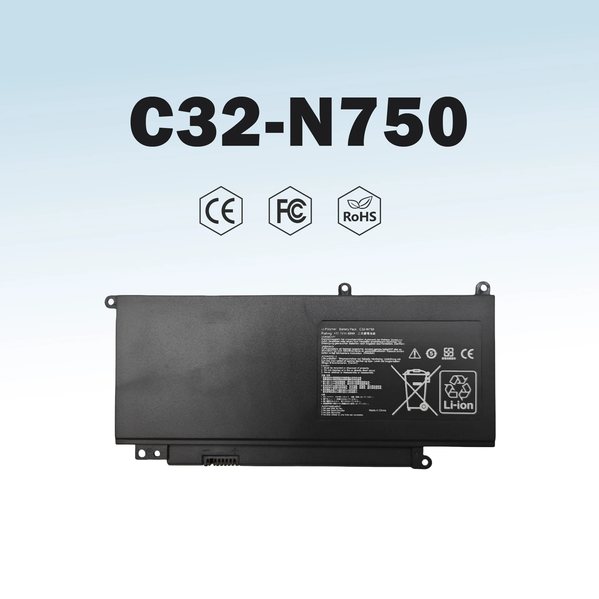 

Сменный аккумулятор для ноутбука C32-N750 для серии Asus N750 N750JK N750JV