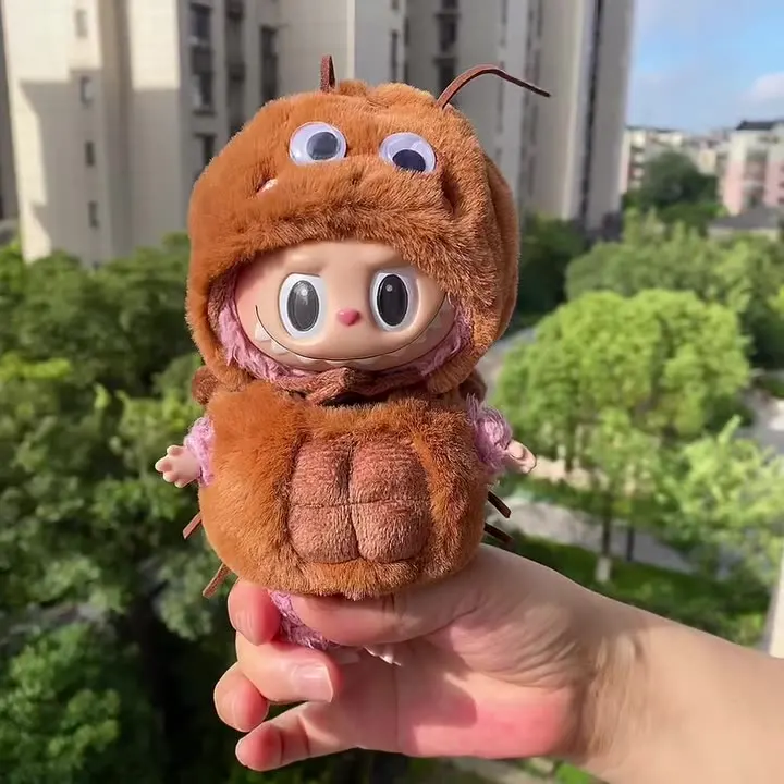 

Clothes For Labubu 15 Cm 17 Cm Dolls 1st To 3rd Generation Cockroach Shark Onesie Plush Set Clothing Accessories