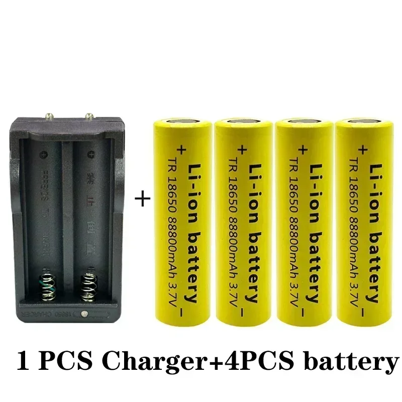 Super endurance, high-quality 18650 battery, 88800mAh 3.7V 18650 rechargeable battery, flashlight toy/appliance+charger