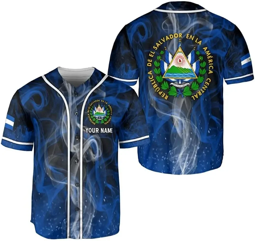 

2024 New Men's Baseball Shirt El Salvador Personalized Baseball Jersey Shirt Custom Name Baseball Jersey Shirt
