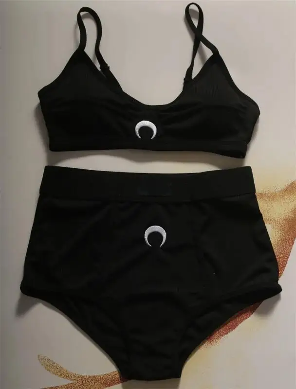 Ensemble de Lingerie lune pour femmes, gilet et short brodés sans manches, Streetwear américain, Sexy, doux, sport d'été, ensemble décontracté