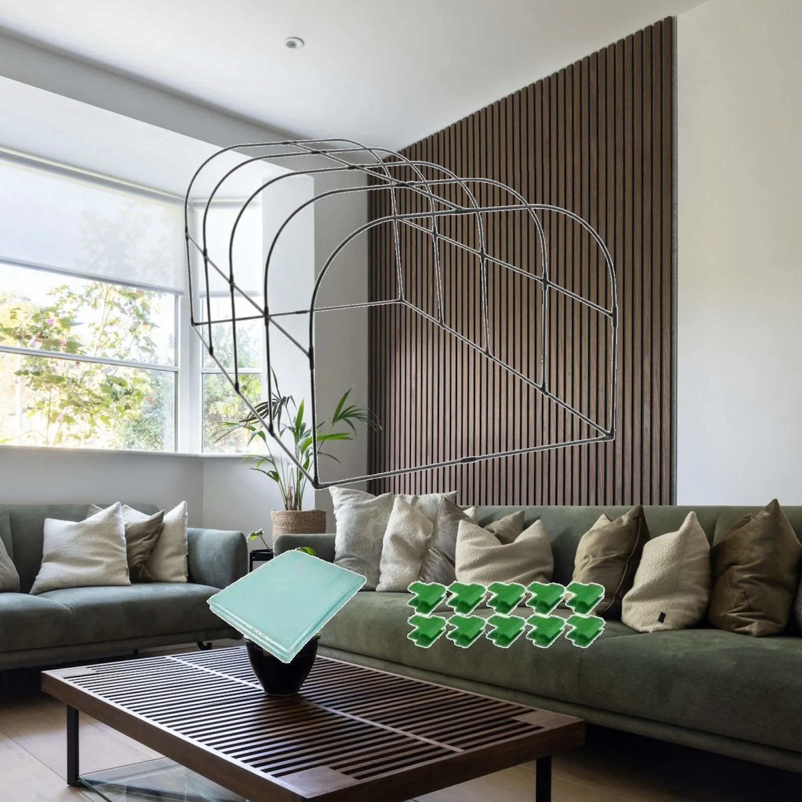 Tunnel Mini Greenhouse with Iron Frame Thermal Guard for Balcony Garden Outdoor Plant Shelter