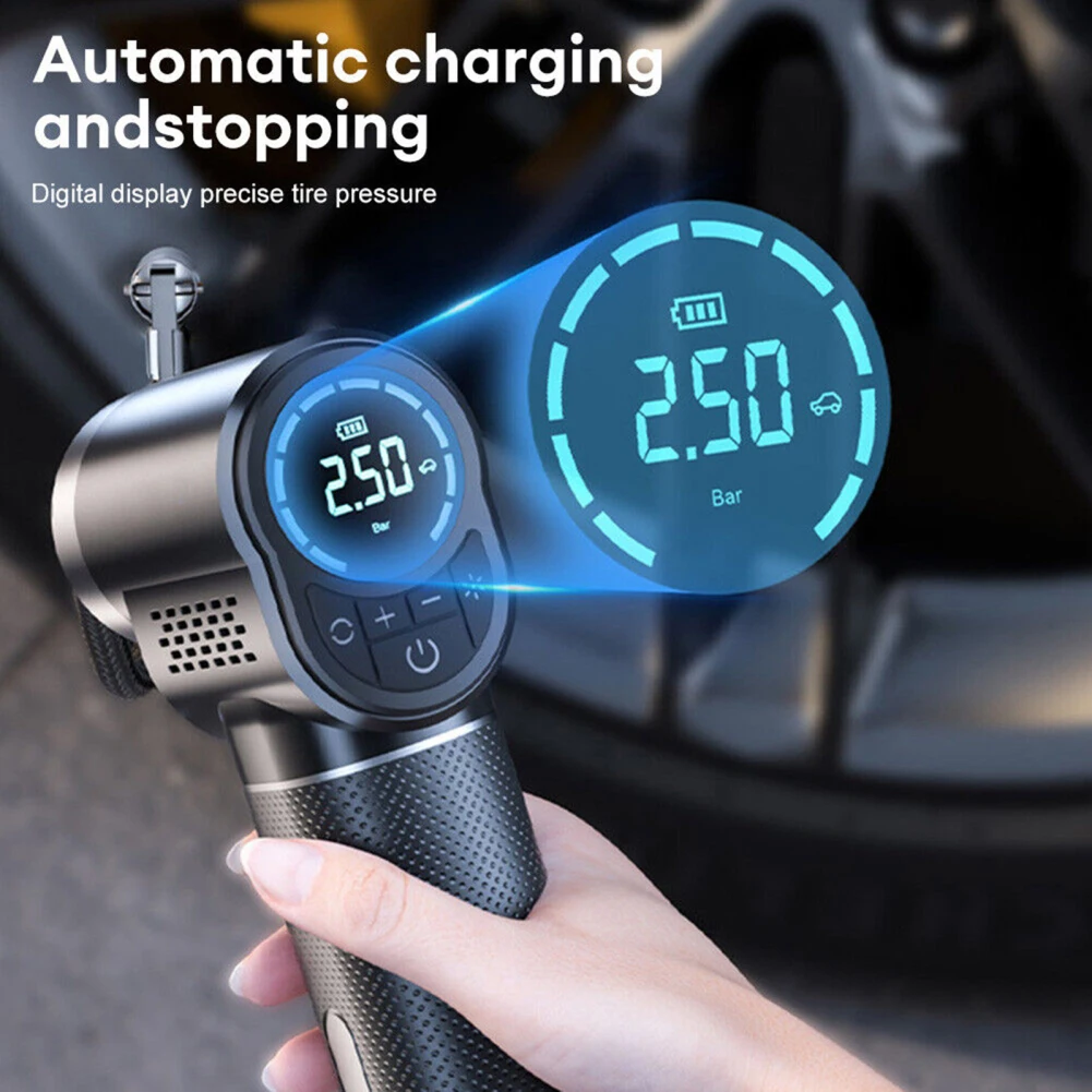 Multifunctional Car Tire Inflator Pump Air Compressor Night Lighting Cordless Portable Air Pump For Car Motorcycle E-Bike Ball