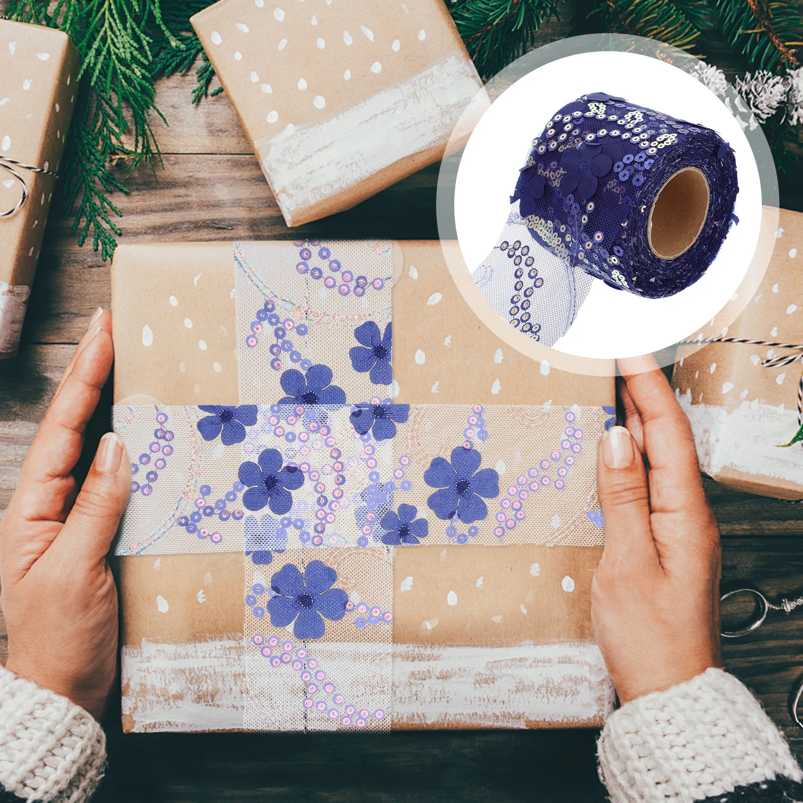 

1 Roll Flower Pattern Diy Crafts Ribbon Lightweight Bow Making Material For Hair Clip Headwear Decorative Accessories