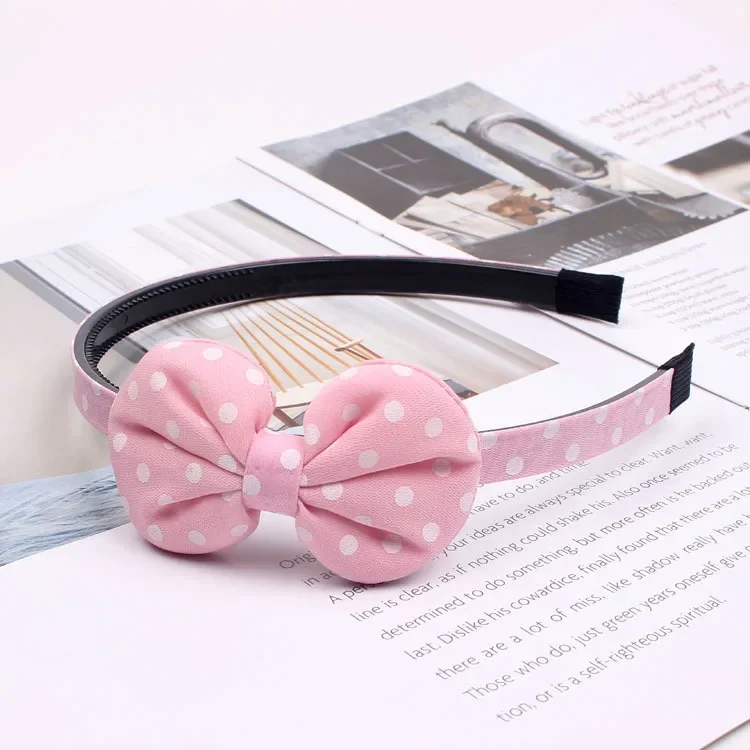 2024 New Hot Sale Classic Fabric Lattice Polka Dot Bow Headband Hair Band for Child Girl Hair Accessories Headwear