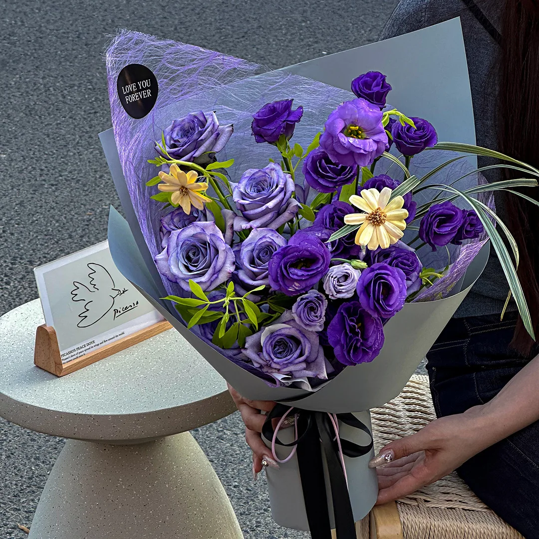 High Quality Hemp Silk Flower Wrapping Paper Handmade Material Bouquet Laffey Paper Floral Art  Flower Packaging Paper view 2