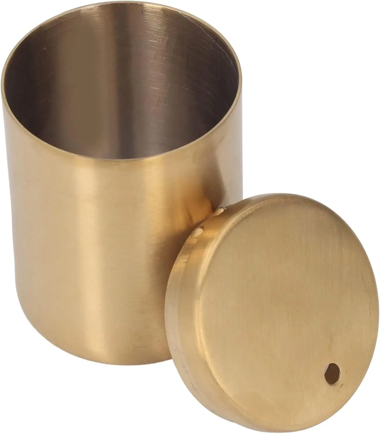 

Stainless Steel Toothpick Holder for Pocket Travel and Restaurant Use, Gold Round Dispenser with Easy Shake-Out Lid