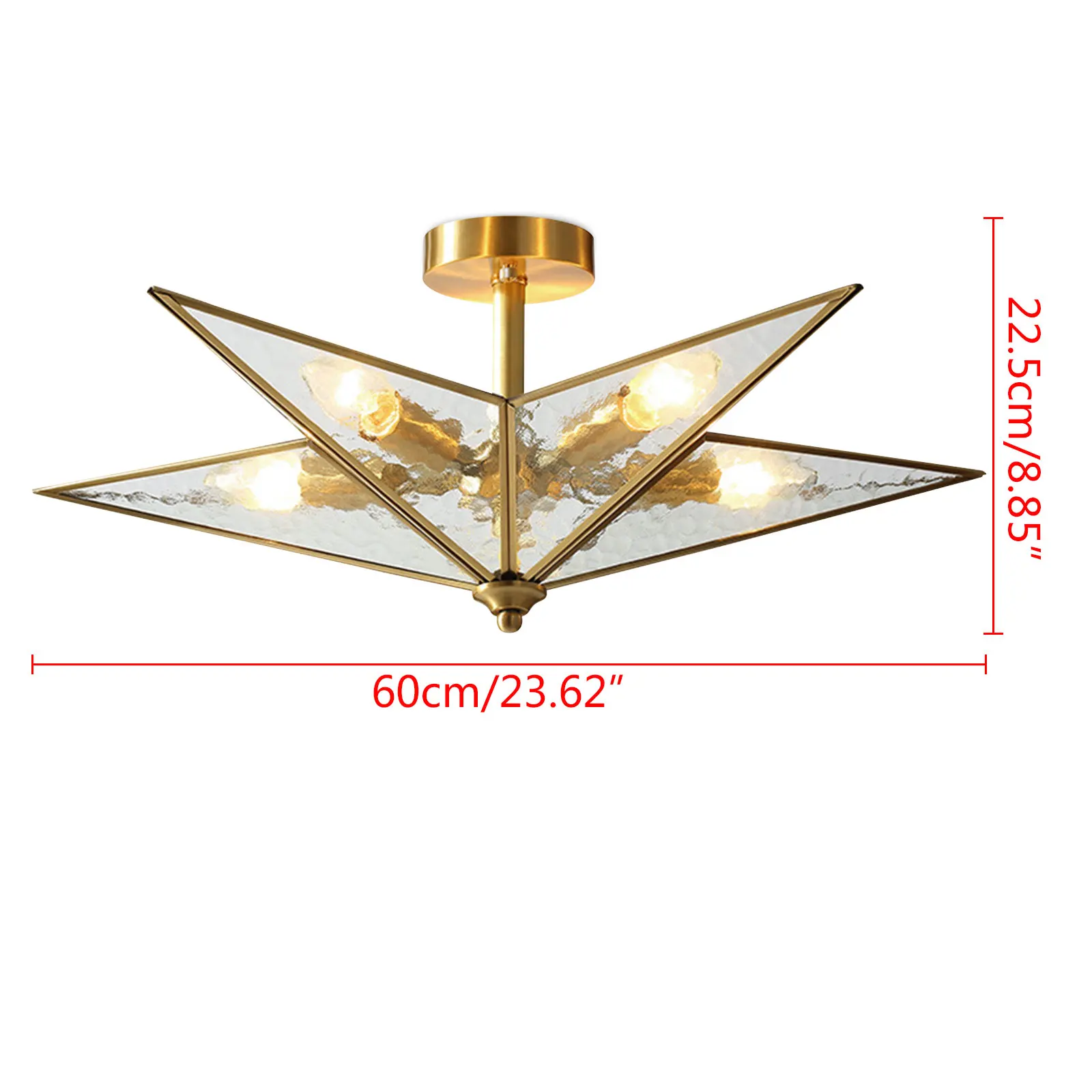 Stylish Gold Electroplated Star Design Ceiling Lights with Custom Dimming Function, Robust Durability, and Easy Installation