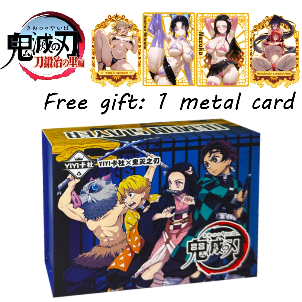 

YIYI Demon Slayer цветная бумага Nezuko Tanjiron Doujin коллекционная карта день рождения игровая карта детские игрушки подарки
