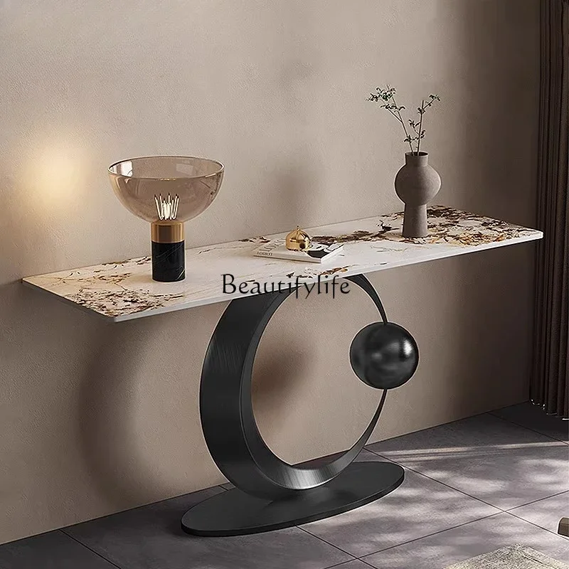 

ld25 Xuanguantai modern large apartment door-to-door stainless steel end view table against the wall