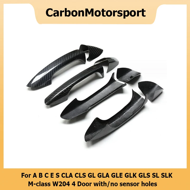 Full Dry Carbon Fiber Door Handle Cover Trim for Benz A B C E S CLA CLS GL GLA GLE GLK GLS SL SLK M-Class W204 4 Door 8 Pieces