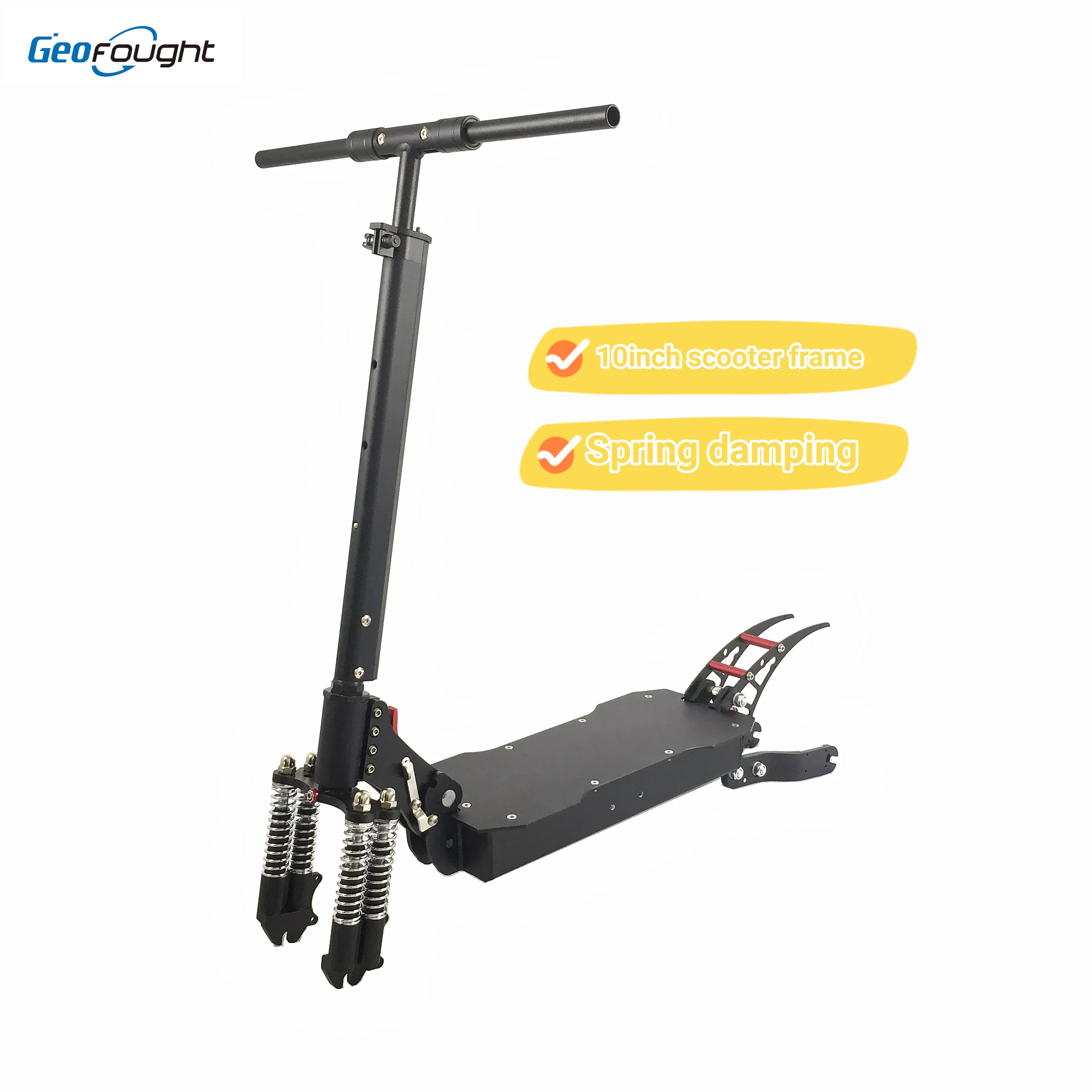 Foldable 48 60V Electric Scooter Frame 10 Inch High Quality Geofought Aluminum Alloy Material For Sale