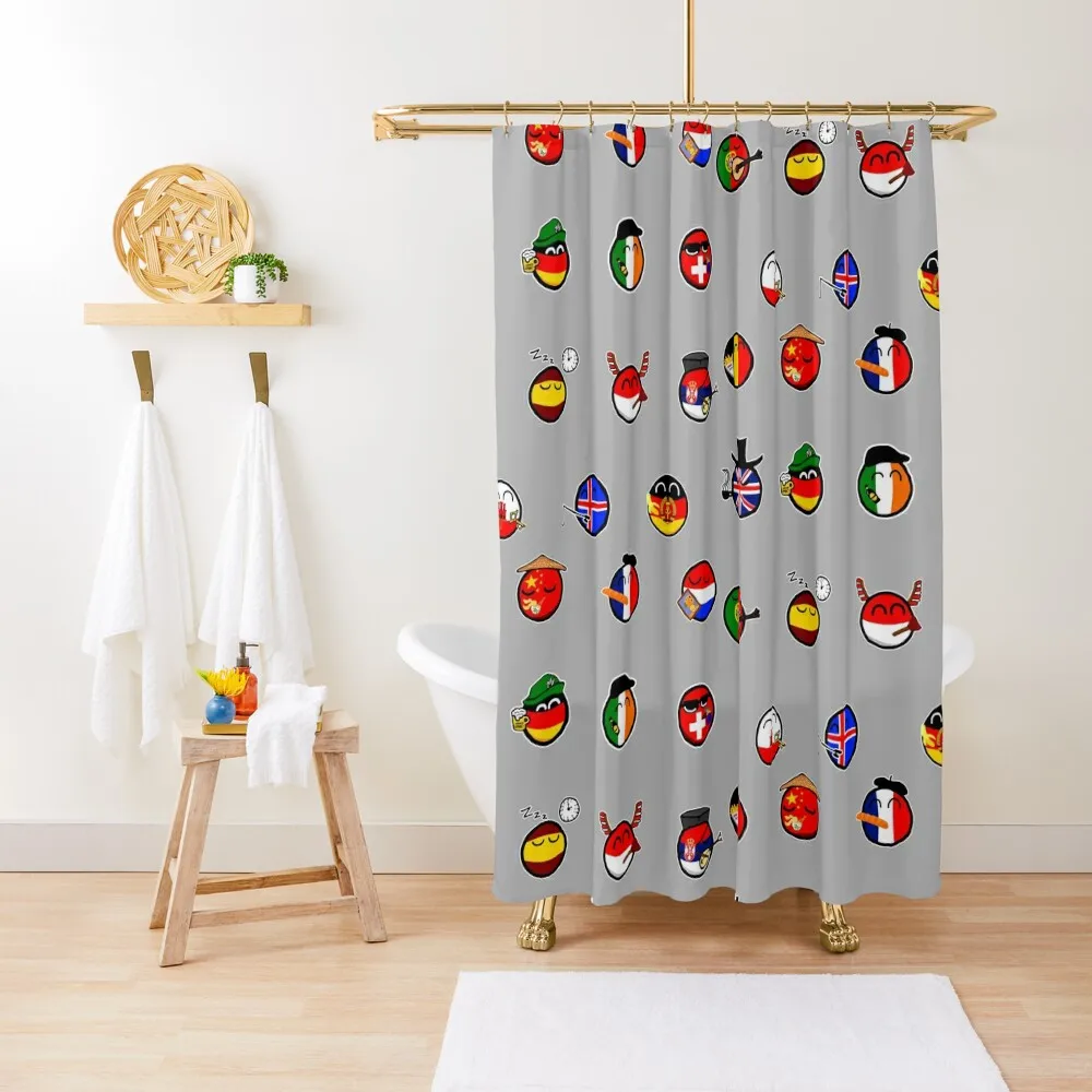 

Countryballs Pack Shower Curtain Bathtub Waterproof Bathroom Shower Bathroom Shower Set Curtain