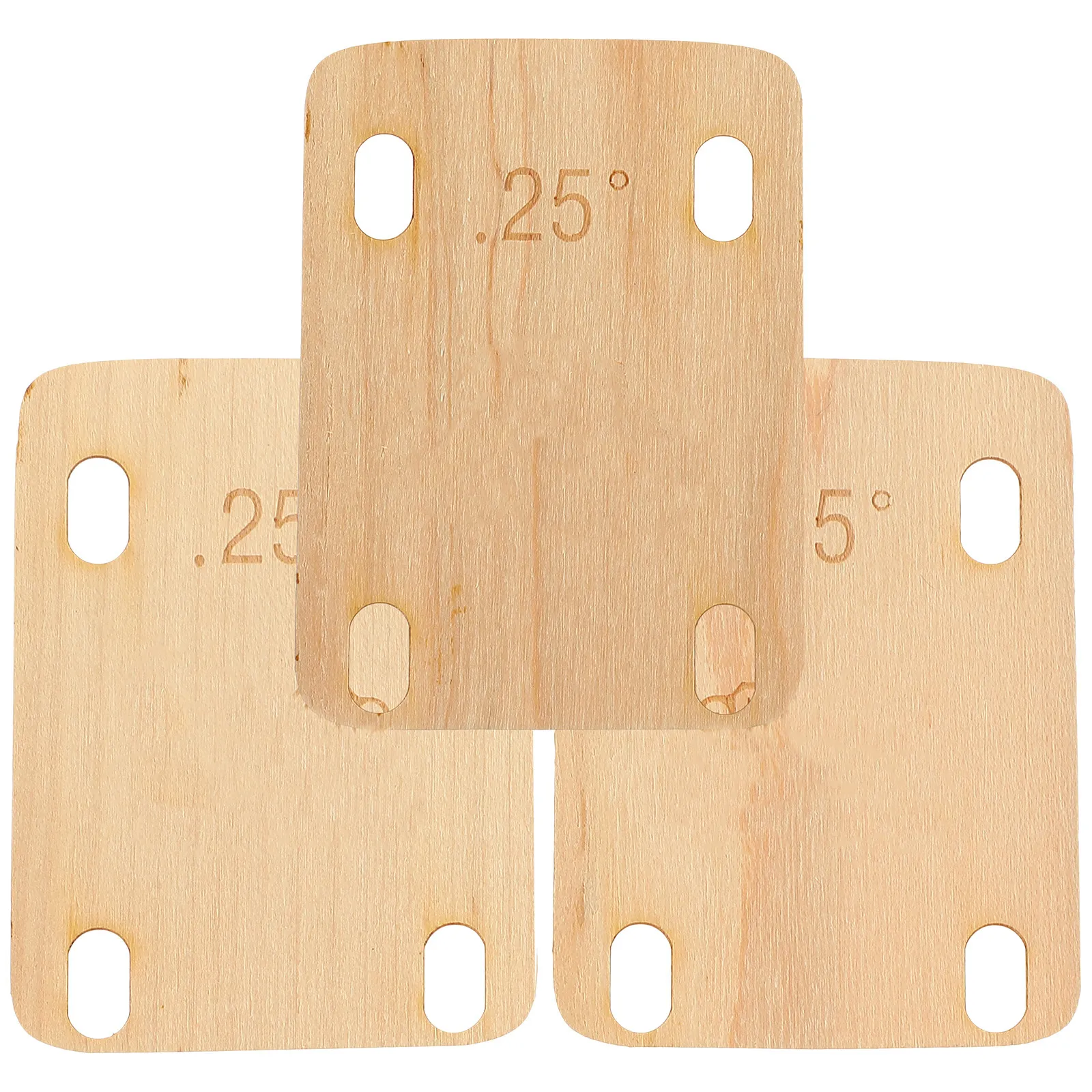 3Pcs Wooden Guitar Neck Shims High Stability Low Deformation Repair Parts for Acoustic Electric Bass Guitars 0.25 Degree Spacer