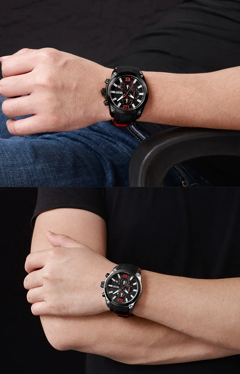 Nuevo reloj para hombre, reloj de cuarzo Megir, temporizador multifunción, calendario, reloj deportivo para hombre