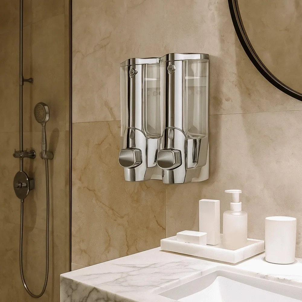 

ABS Wall-mounted Liquid Dispenser Manual Operation 640ml Hand Sanitizer Dispenser Touchless Large Capacity Soap Dispenser