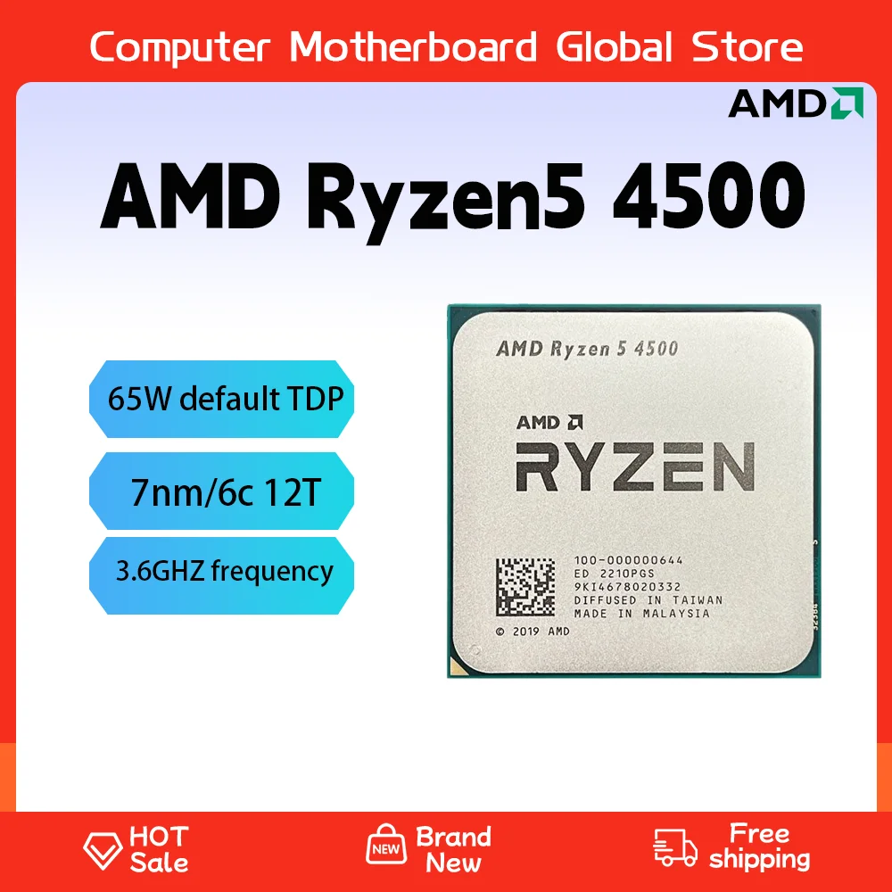 

Новый AMD-Ryzen 5 4500, R5 4500, 3,6 ГГц, 6 элементов, 12 потоков, 65 Вт, 7 нм, L3 = 8 м, Soquete 100-0000644, AM4 Mas sem re